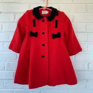 Florence Eiseman red wool dress coat